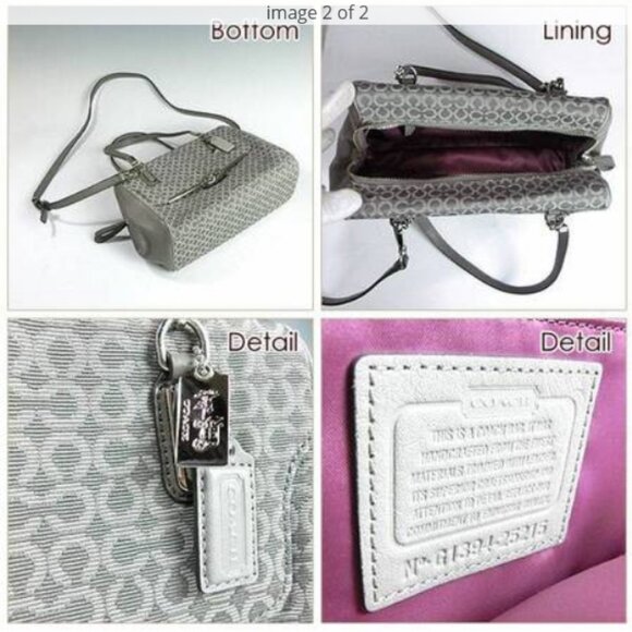 Coach Madison Needlepoint Op Art Shoulder/Crossbody Hand Bag - Picture 2 of 9